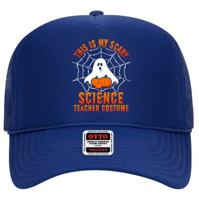 This Is My Scary Science Teacher Costume Halloween Gift High Crown Mesh Back Trucker Hat