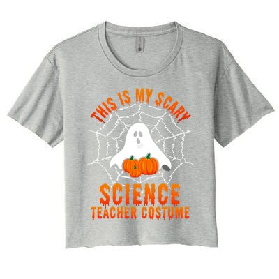 This Is My Scary Science Teacher Costume Halloween Gift Women's Crop Top Tee