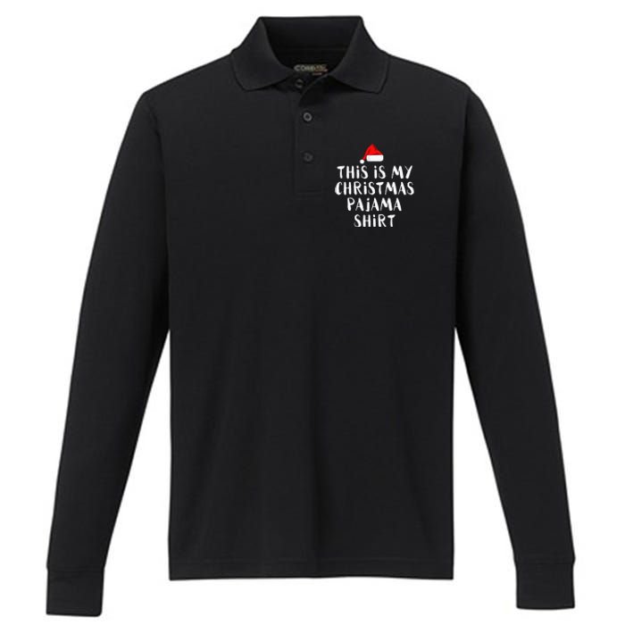 This Is My Christmas Pajama Funny Performance Long Sleeve Polo