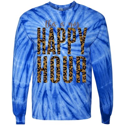 This Is My Happy Hour Leopard Mom Workout Gym Gift Meaningful Gift Tie-Dye Long Sleeve Shirt