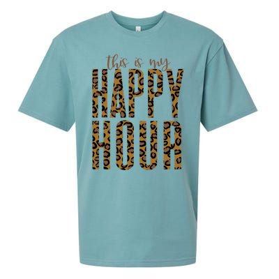 This Is My Happy Hour Leopard Mom Workout Gym Gift Meaningful Gift Sueded Cloud Jersey T-Shirt