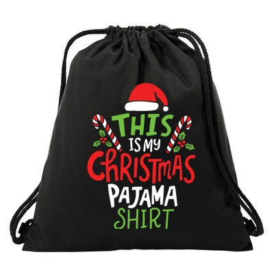 This Is My Christmas Pajama Drawstring Bag