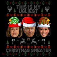 This Is My Ugliest Christmas Sweater Funny Joe Biden Kamala 7-Panel Snapback Hat