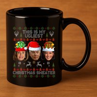 This Is My Ugliest Christmas Sweater Funny Joe Biden Kamala 11oz C Handle Ceramic Mug