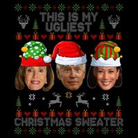 This Is My Ugliest Christmas Sweater Funny Joe Biden Kamala Drawstring Bag