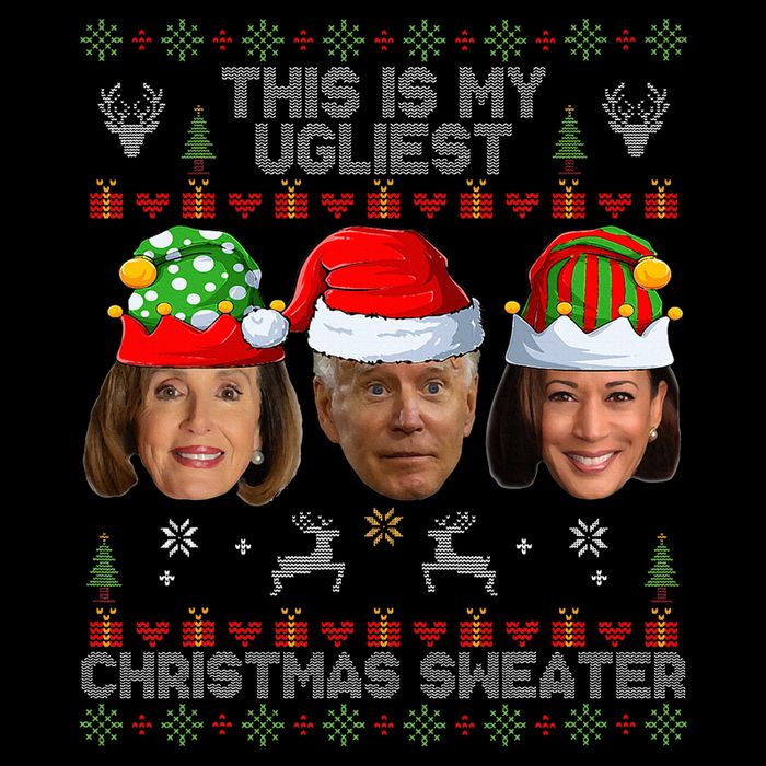 This Is My Ugliest Christmas Sweater Funny Joe Biden Kamala Drawstring Bag