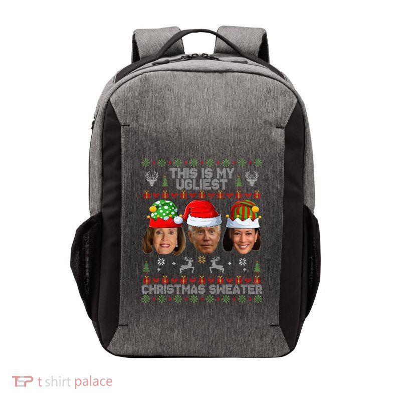 This Is My Ugliest Christmas Sweater Funny Joe Biden Kamala Vector Backpack