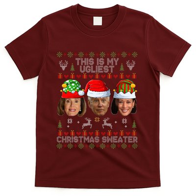 This Is My Ugliest Christmas Sweater Funny Joe Biden Kamala T-Shirt