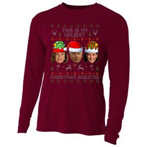 This Is My Ugliest Christmas Sweater Funny Joe Biden Kamala Cooling Performance Long Sleeve Crew