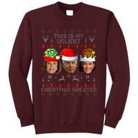 This Is My Ugliest Christmas Sweater Funny Joe Biden Kamala Tall Sweatshirt