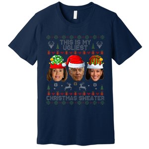 This Is My Ugliest Christmas Sweater Funny Joe Biden Kamala Premium T-Shirt