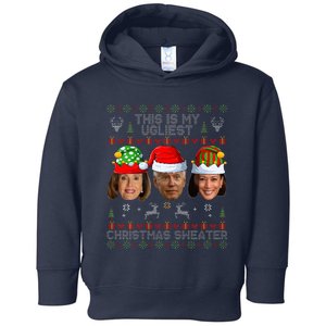 This Is My Ugliest Christmas Sweater Funny Joe Biden Kamala Toddler Hoodie