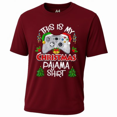 This Is My Christmas Pajama Santa Hat Gamer Video Games Cooling Performance Crew T-Shirt