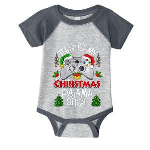 This Is My Christmas Pajama Santa Hat Gamer Video Games Infant Baby Jersey Bodysuit