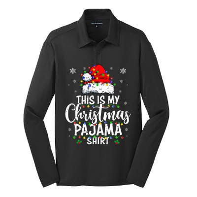 This Is My Christmas Pajama Lights Silk Touch Performance Long Sleeve Polo