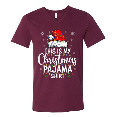 This Is My Christmas Pajama Lights V-Neck T-Shirt