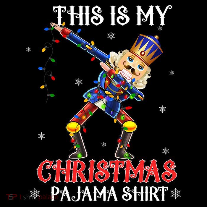 This Is My Christmas Pajama Dabbing Nutcracker Funny Stripe Pom Pom Beanie