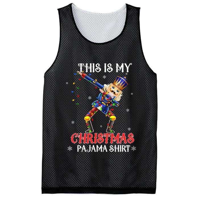 This Is My Christmas Pajama Dabbing Nutcracker Funny Mesh Reversible Basketball Jersey Tank