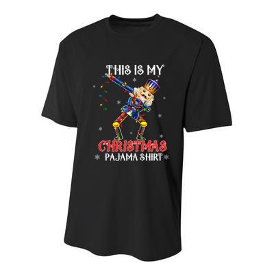 This Is My Christmas Pajama Dabbing Nutcracker Funny Youth Performance Sprint T-Shirt