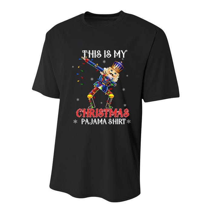 This Is My Christmas Pajama Dabbing Nutcracker Funny Youth Performance Sprint T-Shirt