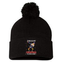 This Is My Christmas Pajama Dabbing Nutcracker Funny Pom Pom 12in Knit Beanie