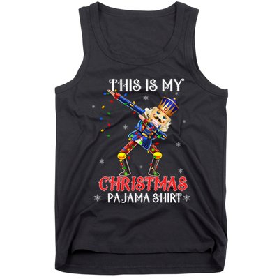 This Is My Christmas Pajama Dabbing Nutcracker Funny Tank Top