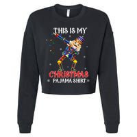This Is My Christmas Pajama Dabbing Nutcracker Funny Cropped Pullover Crew