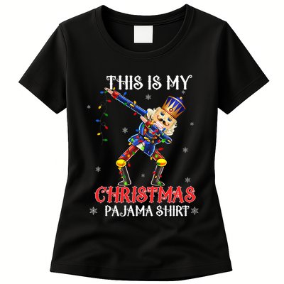 This Is My Christmas Pajama Dabbing Nutcracker Funny Womens T-Shirt
