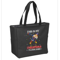 This Is My Christmas Pajama Dabbing Nutcracker Funny Zip Tote Bag