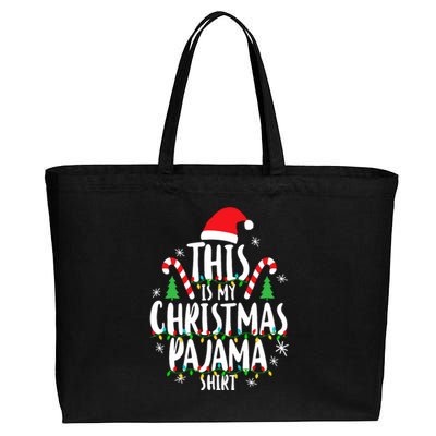 This Is My Christmas Pajama Xmas Family Christmas 2024 Cotton Canvas Jumbo Tote