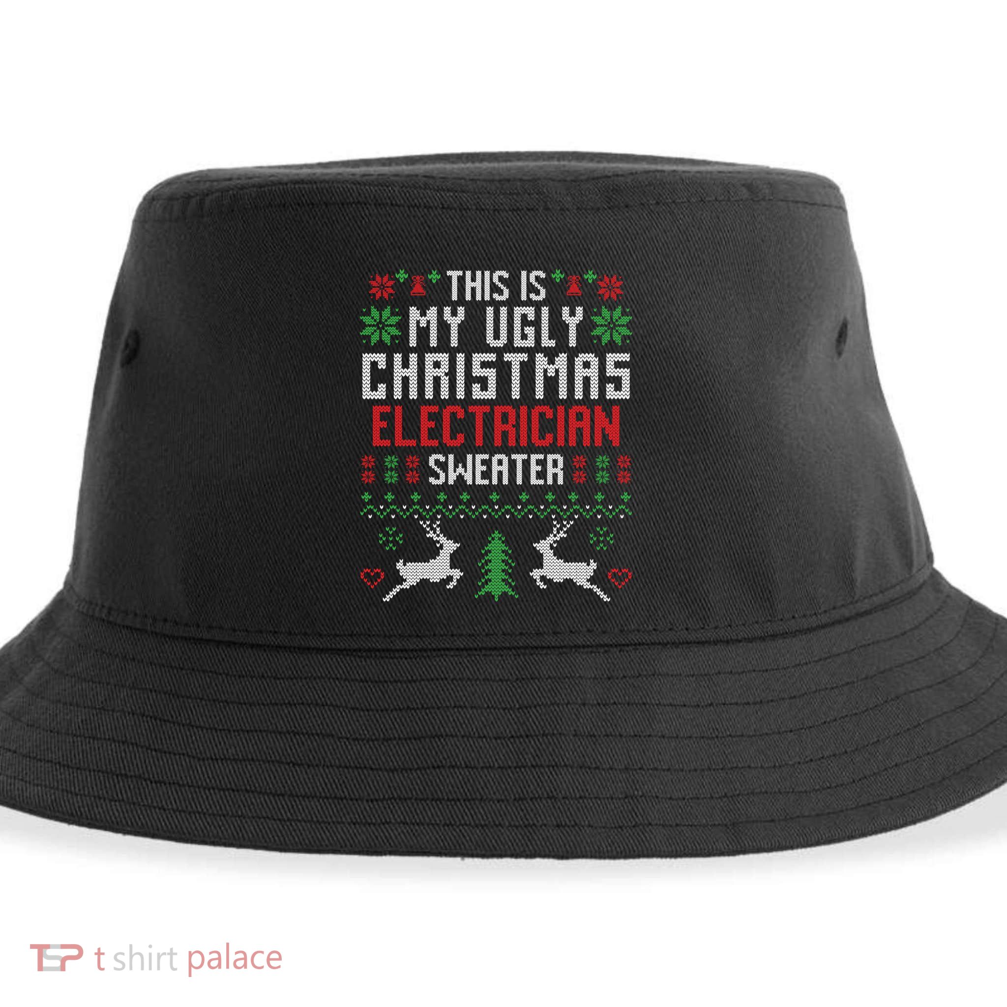 This Is My Ugly Christmas Electrician Sweater Cute Gift Sustainable Bucket Hat
