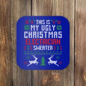 This Is My Ugly Christmas Electrician Sweater Cute Gift Coaster