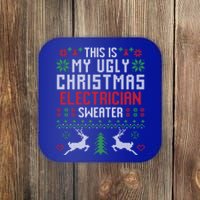 This Is My Ugly Christmas Electrician Sweater Cute Gift Coaster