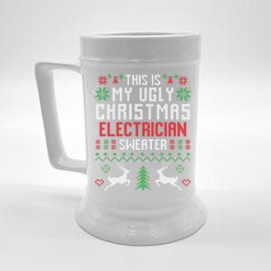 This Is My Ugly Christmas Electrician Sweater Cute Gift Beer Stein