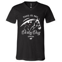 This Is My Derby Day Dress Funny KY Derby Horse V-Neck T-Shirt