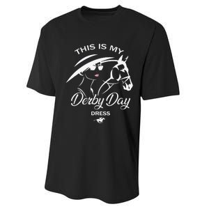 This Is My Derby Day Dress Funny KY Derby Horse Performance Sprint T-Shirt