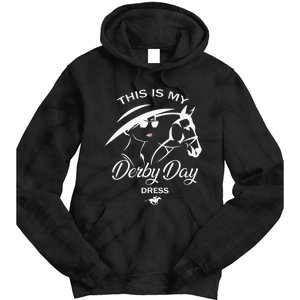 This Is My Derby Day Dress Funny KY Derby Horse Tie Dye Hoodie