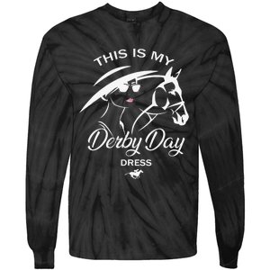 This Is My Derby Day Dress Funny KY Derby Horse Tie-Dye Long Sleeve Shirt