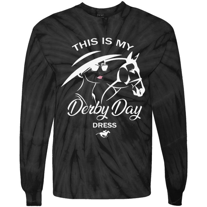 This Is My Derby Day Dress Funny KY Derby Horse Tie-Dye Long Sleeve Shirt