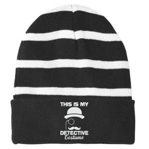 This Is My Detective Costume  True Crime Lover Investigator Striped Beanie with Solid Band