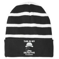 This Is My Detective Costume  True Crime Lover Investigator Striped Beanie with Solid Band