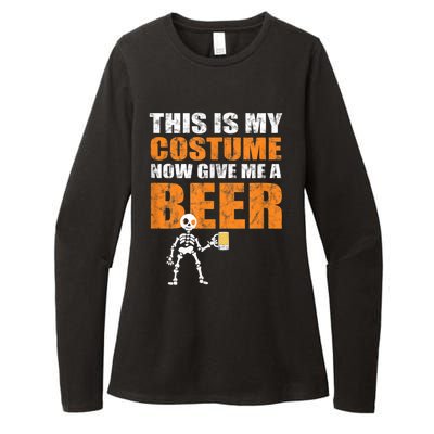 This Is My Costume Now Give Me A Beer Halloween Womens CVC Long Sleeve Shirt