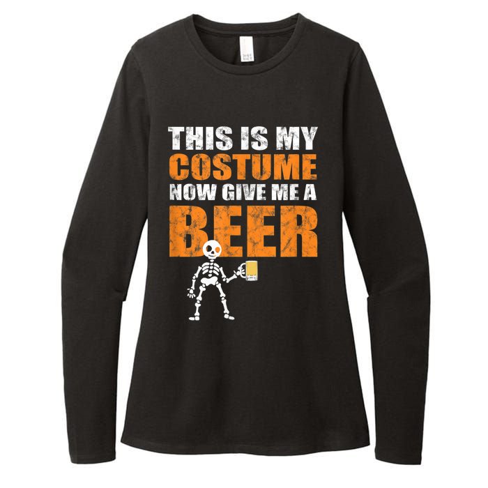 This Is My Costume Now Give Me A Beer Halloween Womens CVC Long Sleeve Shirt