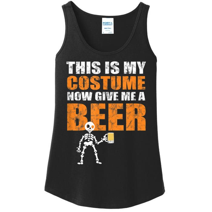 This Is My Costume Now Give Me A Beer Halloween Ladies Essential Tank