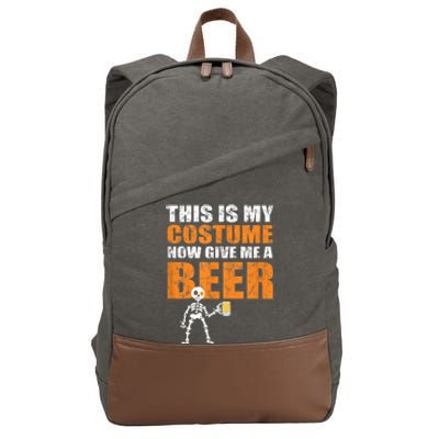 This Is My Costume Now Give Me A Beer Halloween Cotton Canvas Backpack