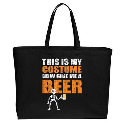 This Is My Costume Now Give Me A Beer Halloween Cotton Canvas Jumbo Tote