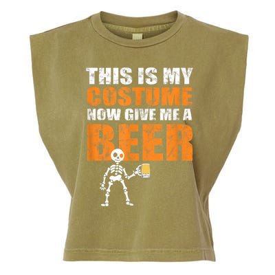 This Is My Costume Now Give Me A Beer Halloween Garment-Dyed Women's Muscle Tee