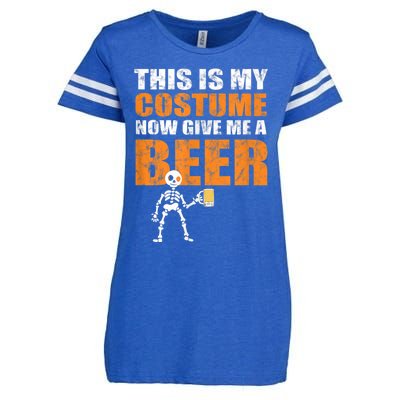 This Is My Costume Now Give Me A Beer Halloween Enza Ladies Jersey Football T-Shirt