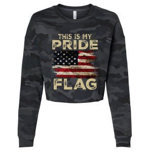 This Is My Pride Flag Usa American 4th Of July Cropped Pullover Crew