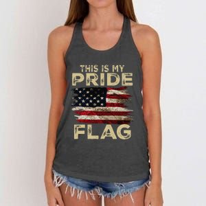 This Is My Pride Flag Usa American 4th Of July Women's Knotted Racerback Tank